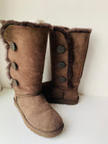 UGG Women’s Bailey Button Triplet Classic Tall Boots In Chestnut Size 9