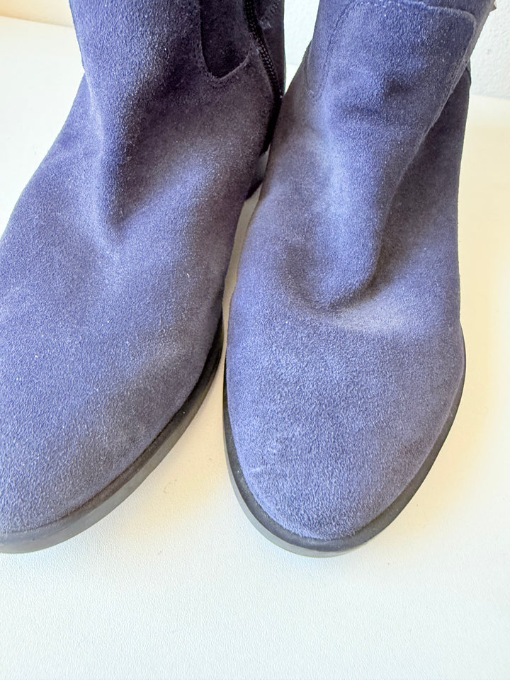 Marc Fisher Dark Blue Suede And Studded Boots Size 9.5