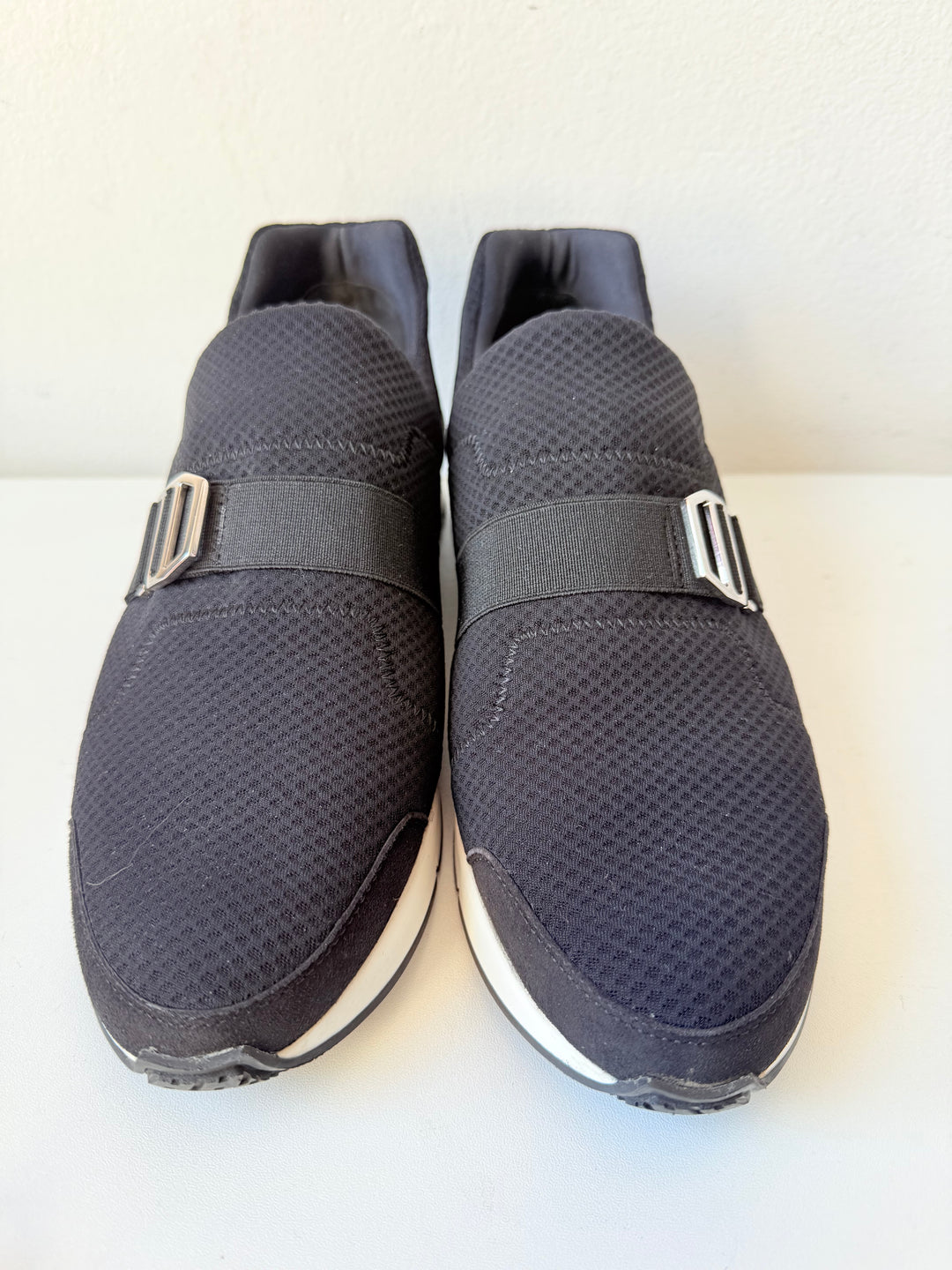 Hermes Black Run Cloth Neoprene Sneakers Size 38