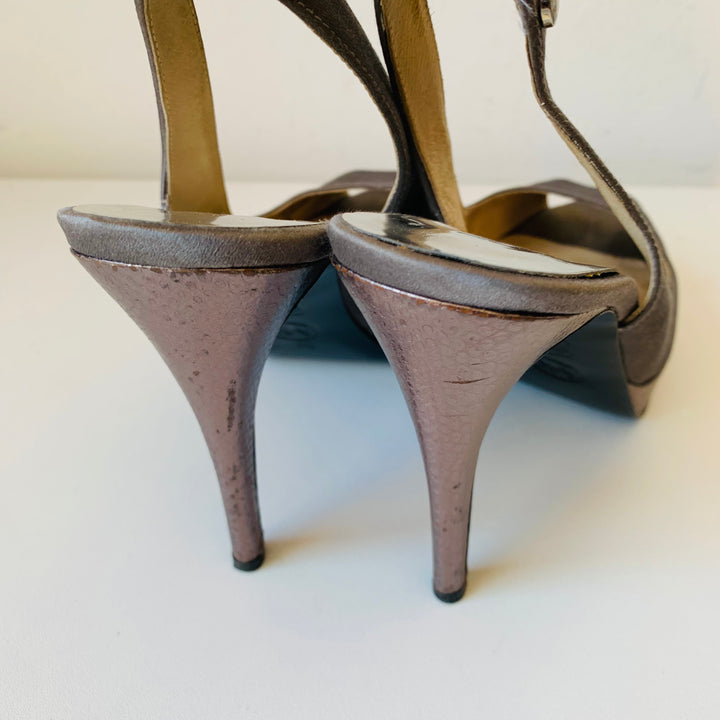 Michael Kors Platform Peep Toe Pump The York Sling Size 7.5