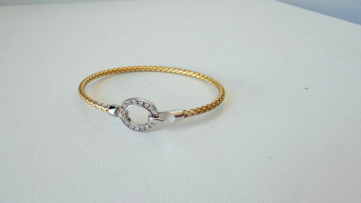 Ross Simon’s Italian .50CZ Oversized Lobster Clasp 18K Gold Over Sterling Bracelet
