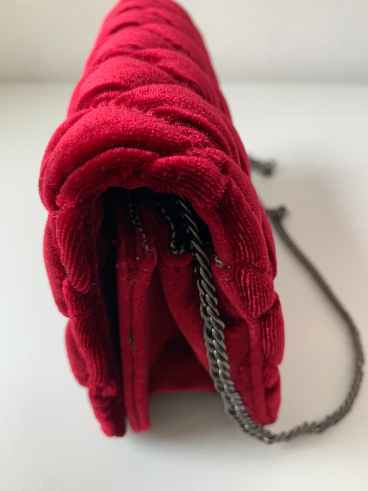 Burgundy Quilted Crossbody Handbag