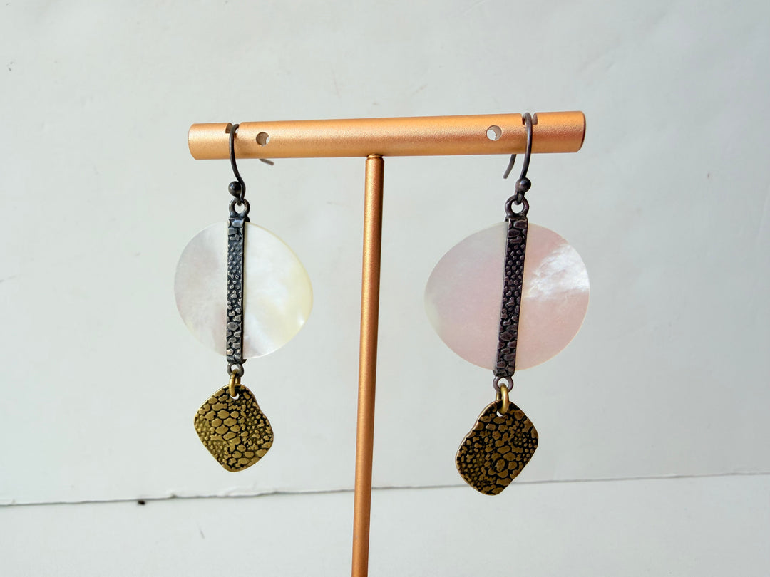 Silpada Natural Glow Mixed Metal Pierced Earrings - Retired/Rare