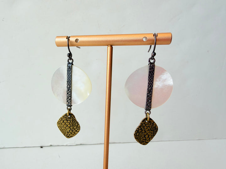 Silpada Natural Glow Mixed Metal Pierced Earrings - Retired/Rare