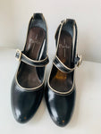 Linea Paolo Black/Cream Leather Mary Jane Spectator Pump Size 7.5 Narrow