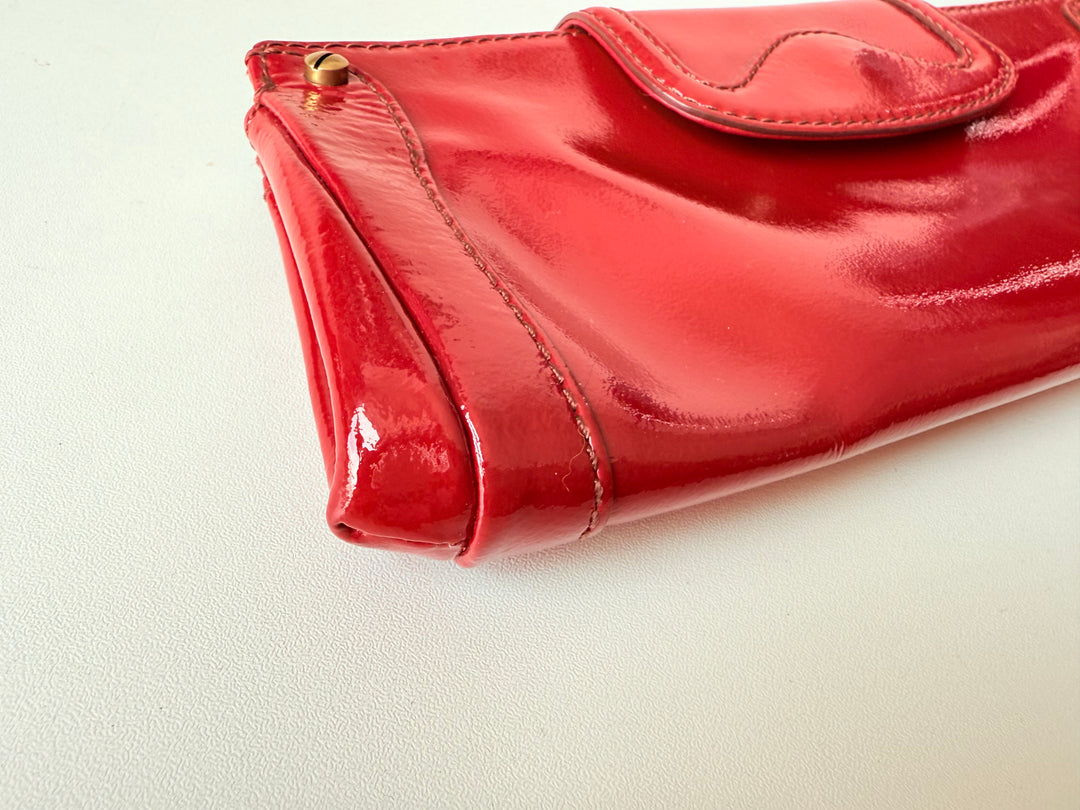 Cole Haan Vintage Red Patent Leather Clutch