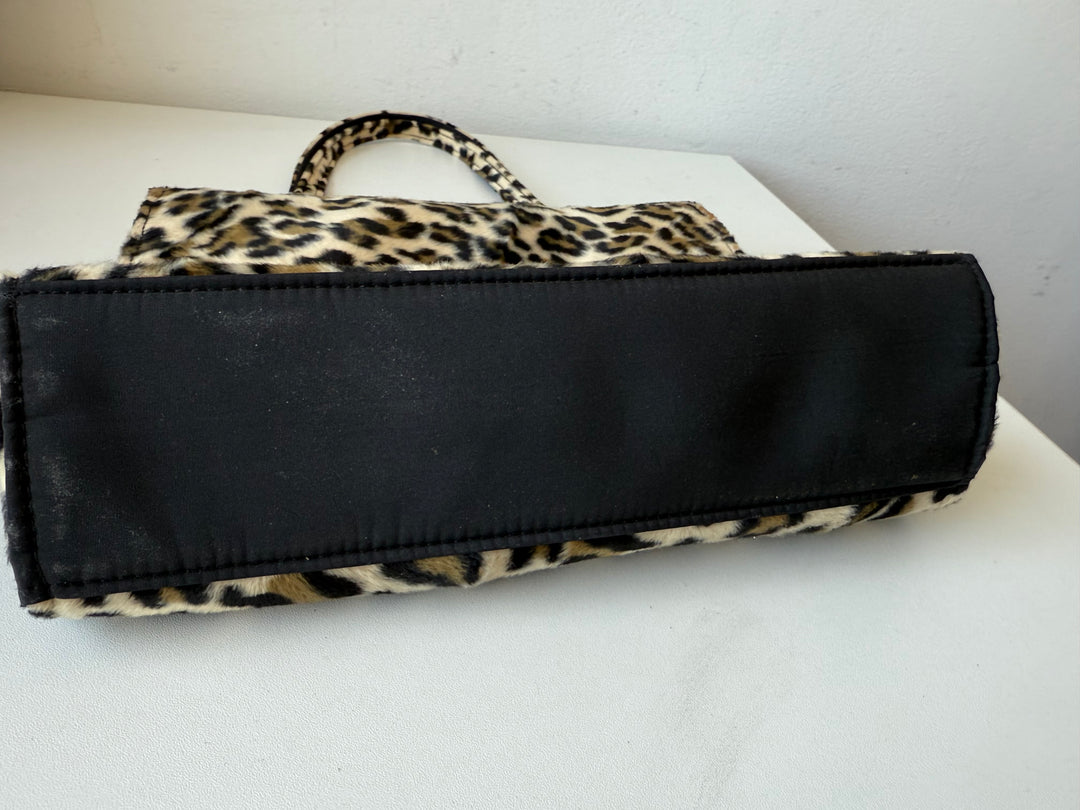 Cheetah Print Faux Fur Handbag