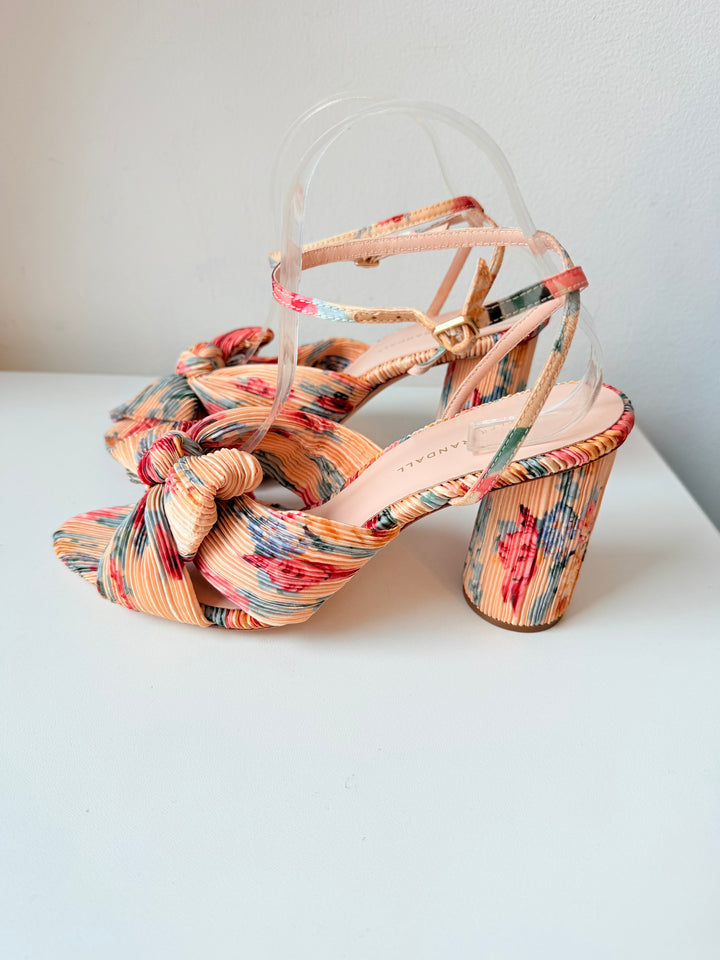 Loeffler Randall Camellia Floral Pleated Heels Size 10