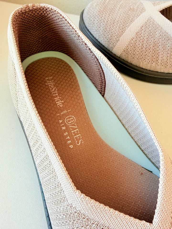 Lifestride Air Step Simply Taupe Slip On Shoes Size 6 Wide New
