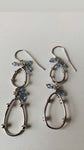 Silver and Crystal Drop Pierced Earrings