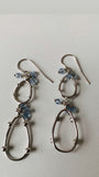 Silver and Crystal Drop Pierced Earrings