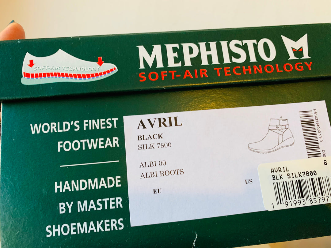 Mephisto Avril Bootie in Black Leather Size 8