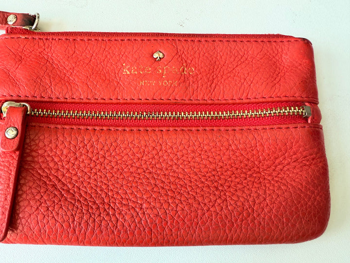 Kate Spade Cherry Red Pebble Grain Leather Wristlet