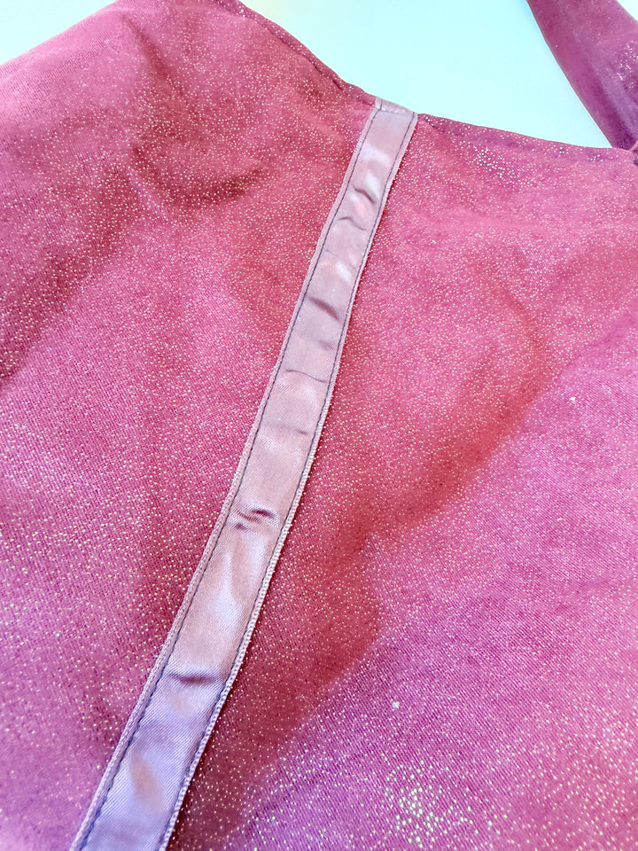 Lala Line Burgundy Gold Spec Mettalic Fabric Handbag