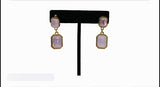 Pink Crystal Drop Pierced Earrings