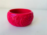 Vintage Super Chucky Hot Pink Plastic Bracelet