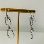 Silver and Crystal Drop Pierced Earrings