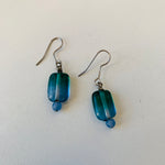 Green Blue Handmade Glass Bead Pierced Earrings