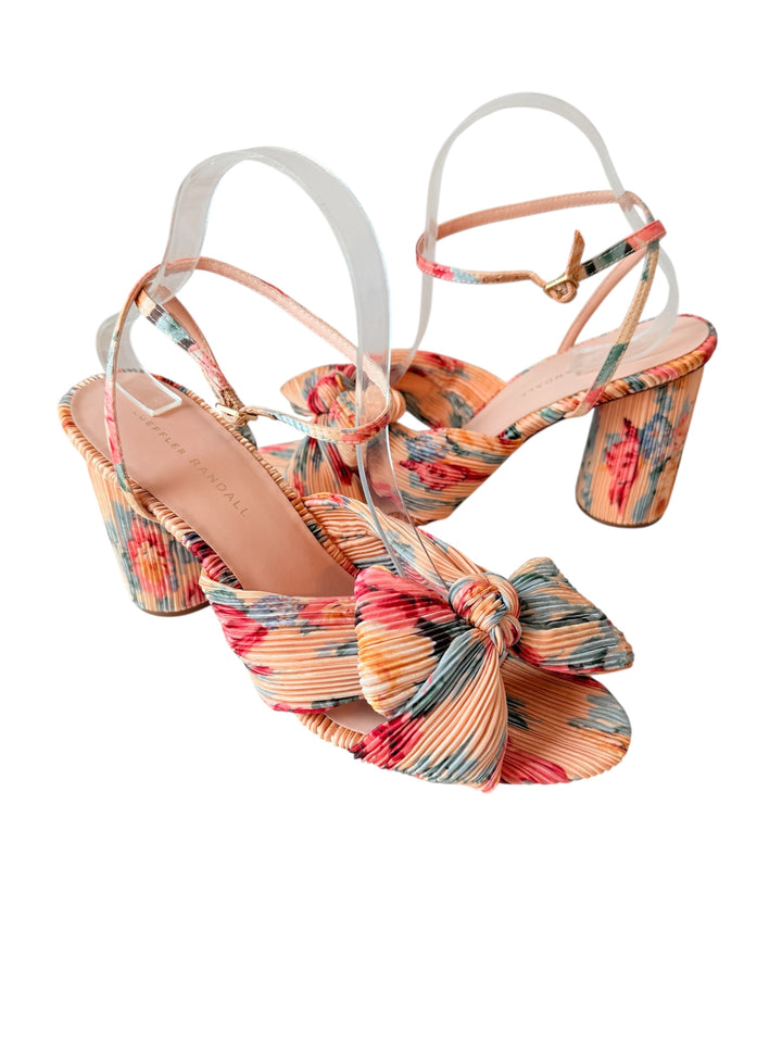 Loeffler Randall Camellia Floral Pleated Heels Size 10
