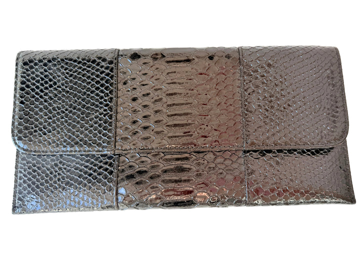 Urban Expressions Patent Croc Embossed Fold Over Clutch