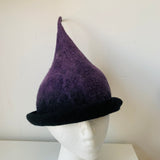 Erratica Jean Hicks Seattle Handmade One of A Kind Hat In Purple and Black Wool