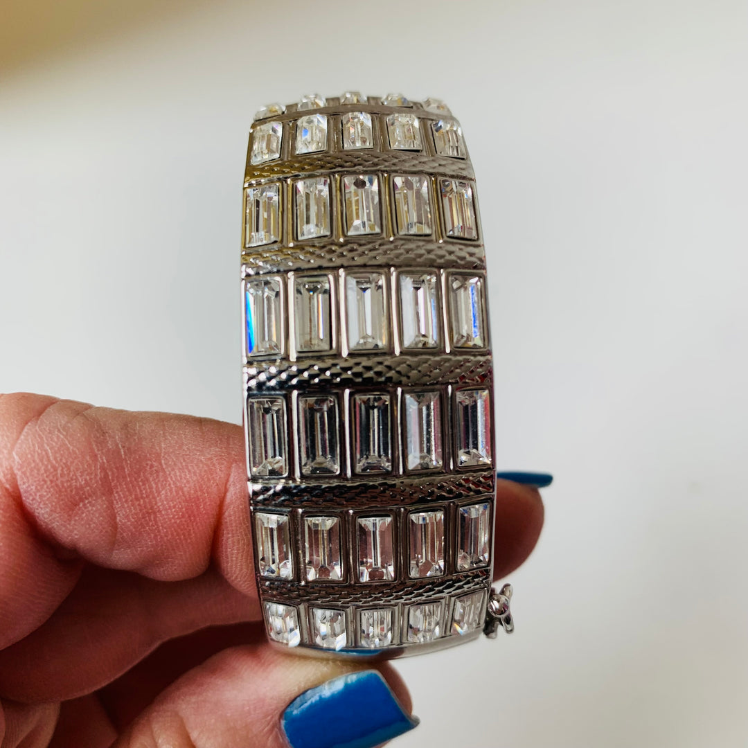 Lia Sophia Hinged Cuff With Rhinestones