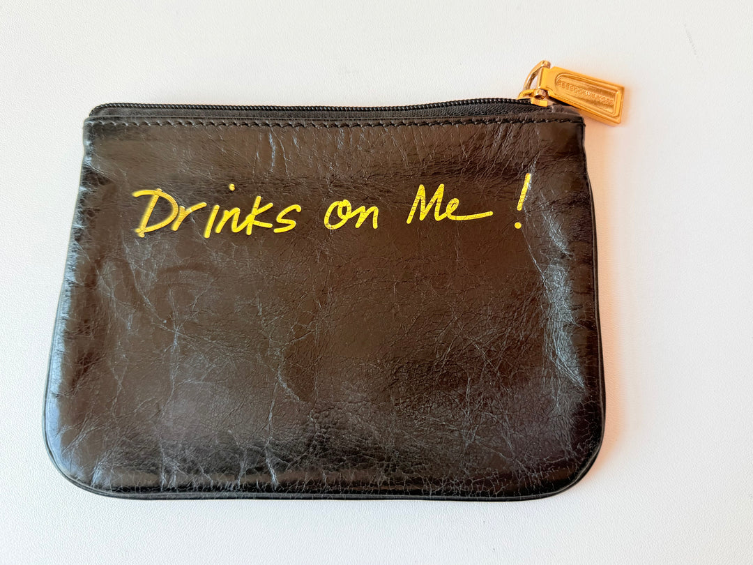 Rebecca Minkoff Drinks On Me Mini Black Leather Zip Pouch