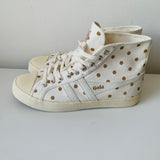 Gola Coaster Vegan Cream and Gold Polka Dot Sneaker Size 9