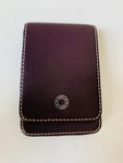 Coach Small Leather Credit Card/Business Card Wallet in Dark Eggplant