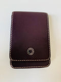 Coach Small Leather Credit Card/Business Card Wallet in Dark Eggplant