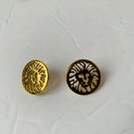 Anne Klein Vintage Gold Tone Lion Cutout Round Pierced Earrings