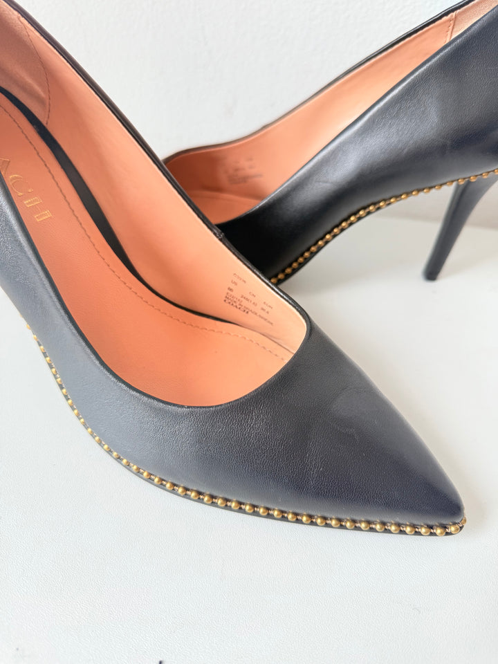 Coach Waverly Pump In Black Leather Size 8