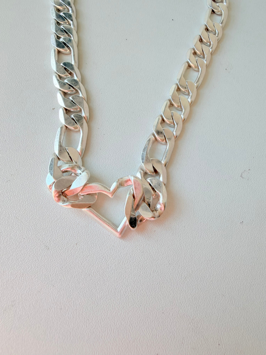 Jenny Bird Vera Figaro Style Chainlink Geometric Heart Necklace