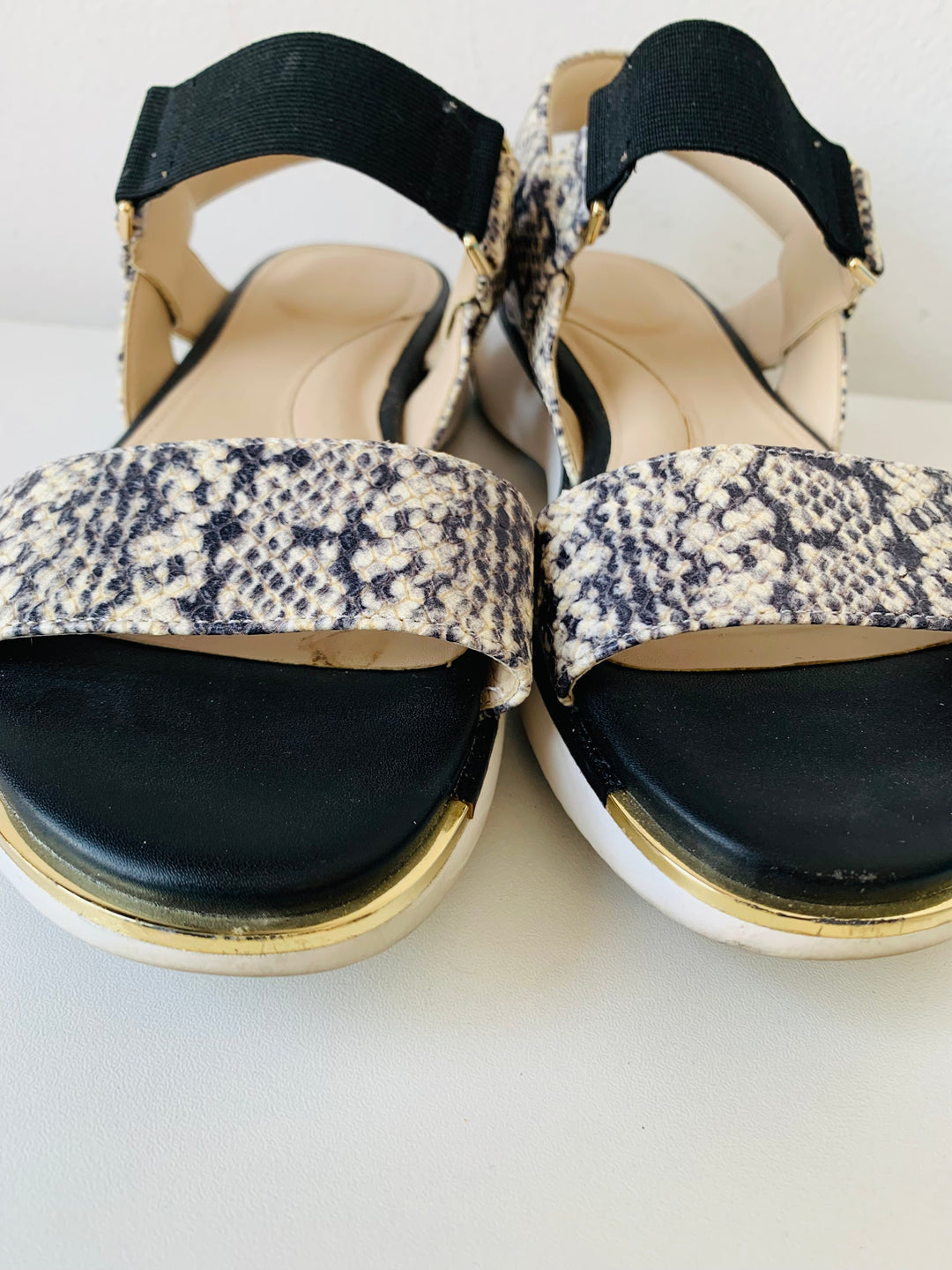 Cole Haan Grand Ambition Natural Corolla Print Sandals Size 7.5