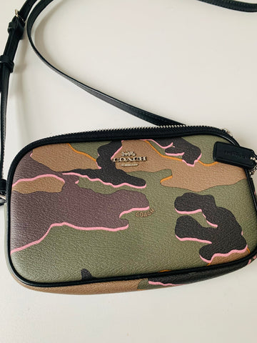 Coach Leather Camo Crossbody Hanbag