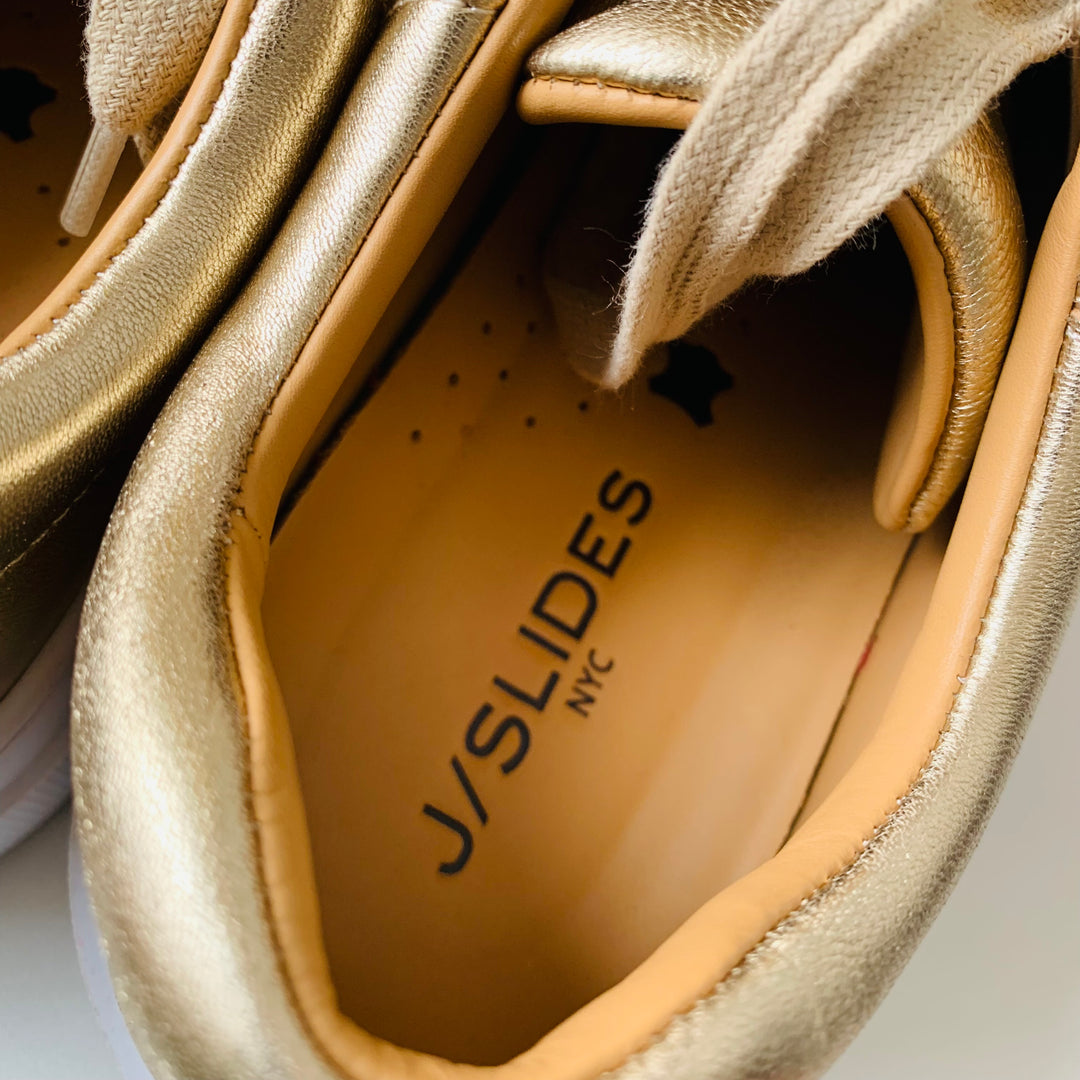 J/Slides Gold Metallic Sneaker Size 8.5