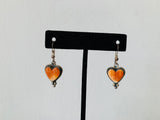 Sterling Silver Spiny Oyster Heart Pierced Earrings