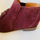 DV Dolce Vita Camira Bordo Burgundy Suede Ankle Boots Size 7.5