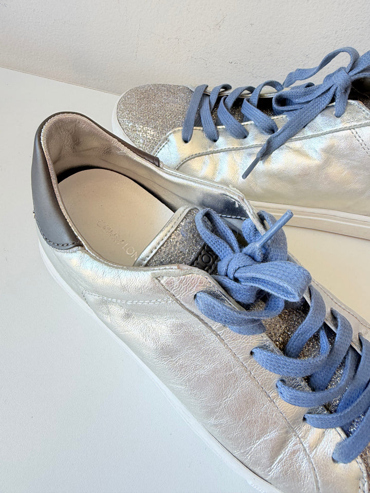 Crime London Silver Mettalic Sneakers Size 38