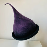 Erratica Jean Hicks Seattle Handmade One of A Kind Hat In Purple and Black Wool