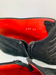 Pas De Rouge Black Suede Button Detail Granny Boots Size 37