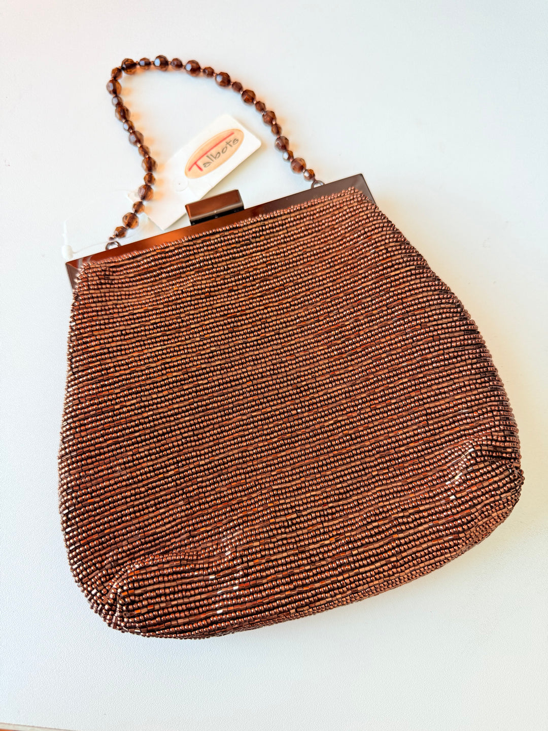 Talbots NWT Bronze Beaded Evening Bag
