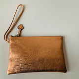 Micro-Pak Copper Pebble Grain Wristlet