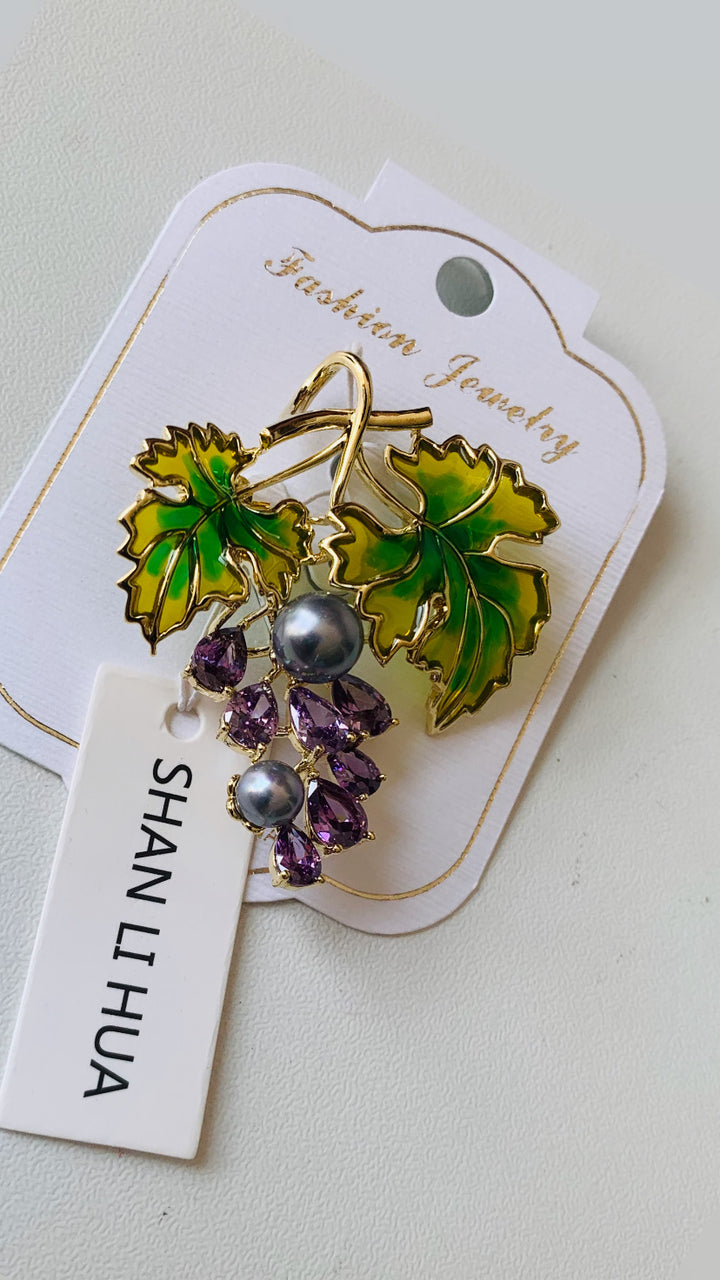 Shan Li Hua Grap Brooch New With Tag