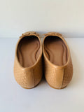 Nordstrom Tan Leather Quilted Ballet Flats Size 7.5W