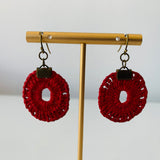 Crochet Red Pierced Earrings