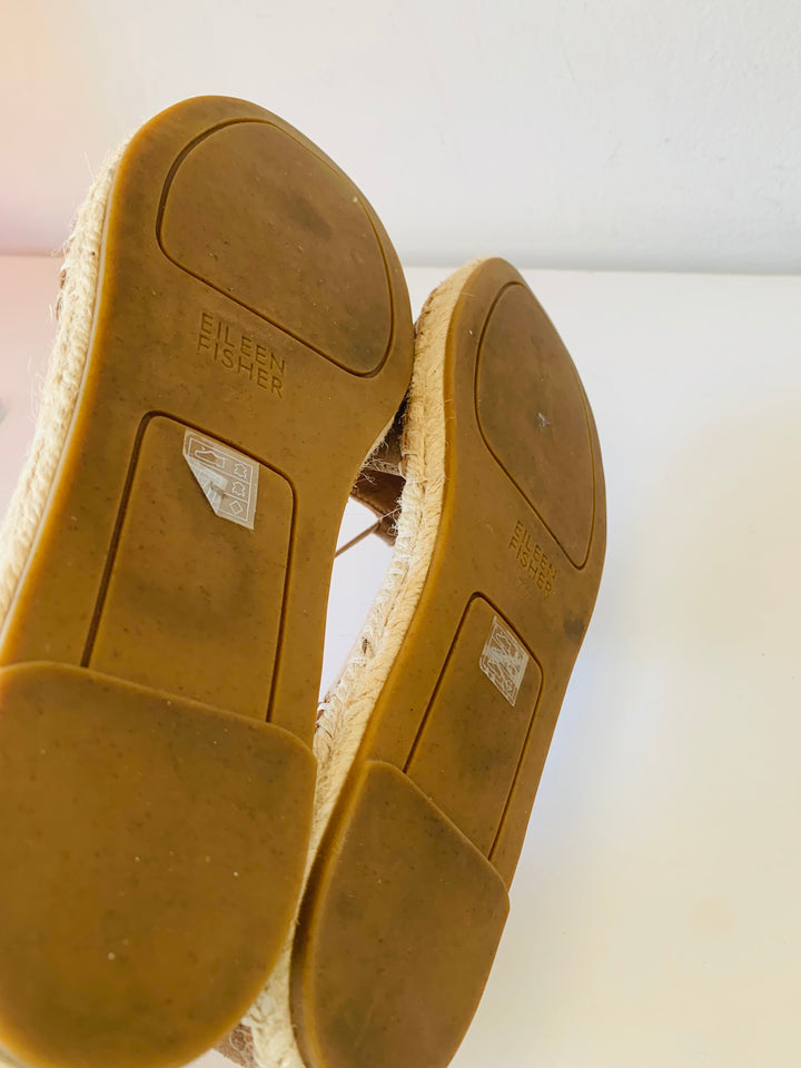 Eileen Fisher Gold Metallic Espadrilles Women’s Size 7.5