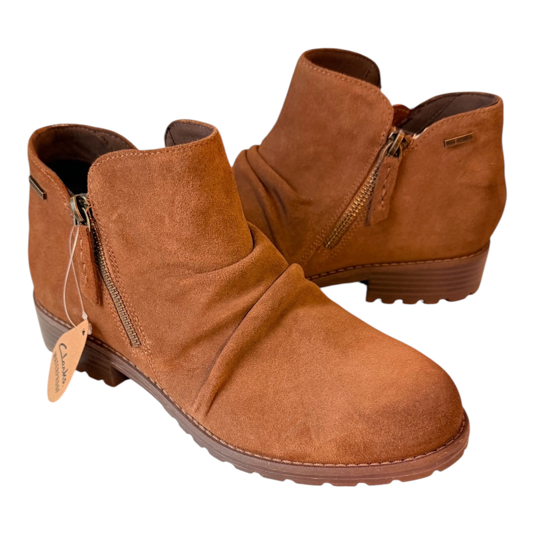 Clark’s Women’s Nissini Top Waterproof Walnut Siede Boots Size 8.5 NWT