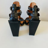 Modern Vintage Rabelle T-Strap Black Leather Sandals Size 37.5