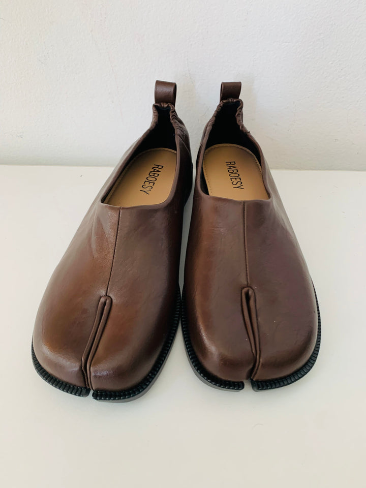 Raboesy Brown Leather Flats Size 40